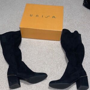 Unisa Undreeva Women's Over the Knee Black Boots